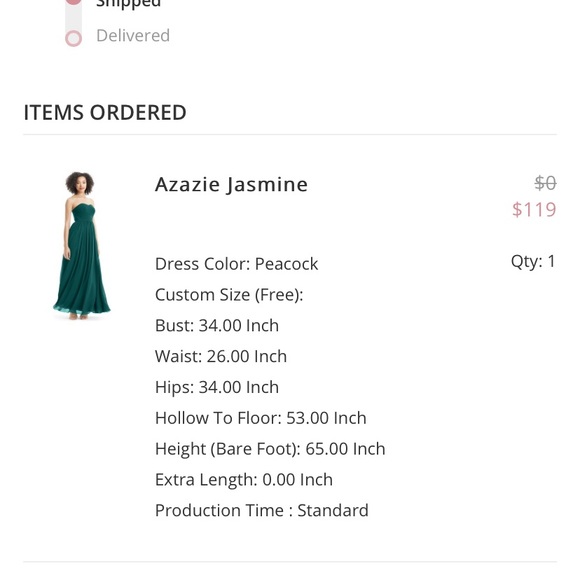 Azazie bridesmaid dress - never worn - Picture 6 of 7